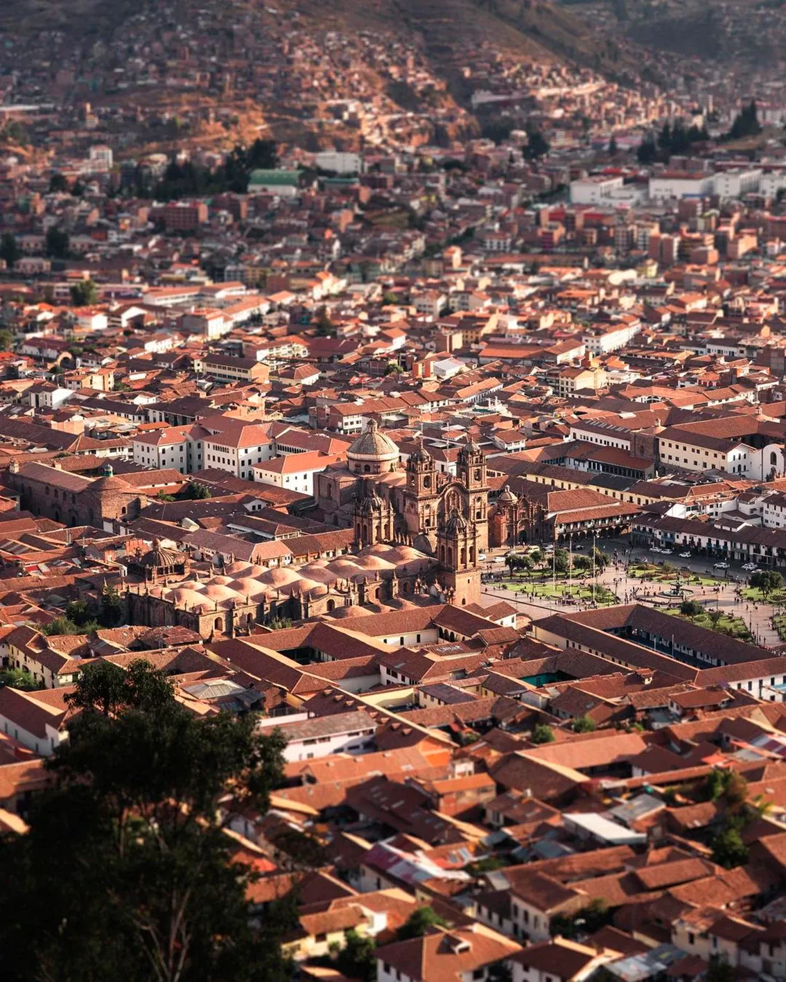 Vista de la Plaza de Armas y los tejados de Cusco